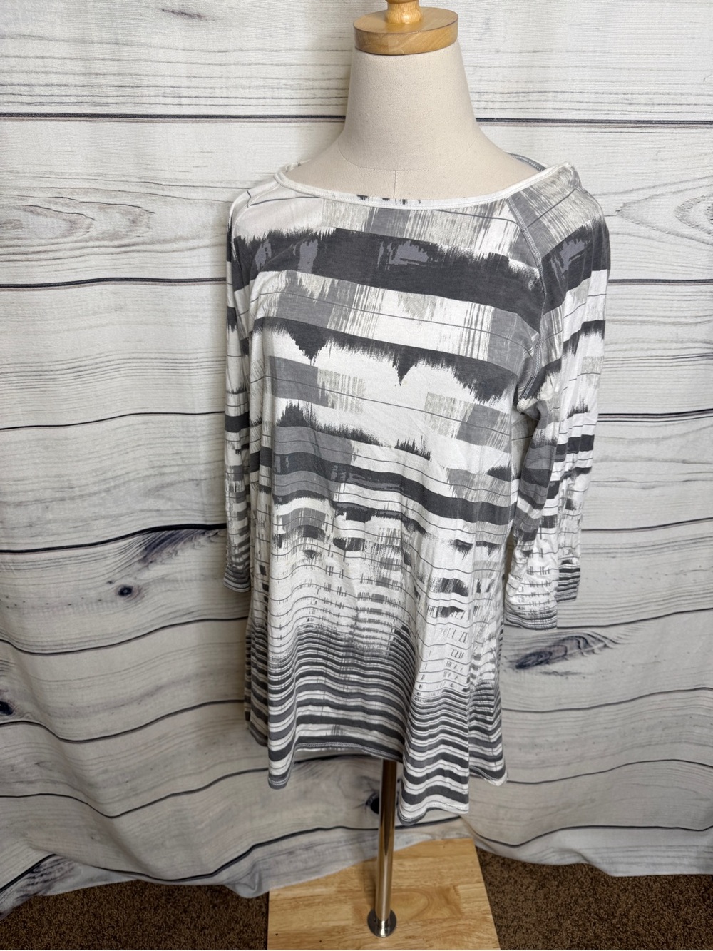 Calvin Klein Performance Gray & White Brushstroke Tunic